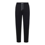 Zwarte Sweatpants Elastische Taille Rechte Pijp Brunello Cucinelli , B...