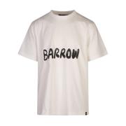 Graffiti Print Wit T-shirt Barrow , White , Heren