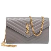 Pre-owned Leather crossbody-bags Yves Saint Laurent Vintage , Gray , D...