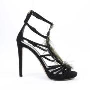 Pre-owned Suede sandals Sergio Rossi Pre-owned , Black , Dames