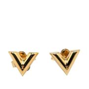 Pre-owned Metal earrings Louis Vuitton Vintage , Yellow , Dames