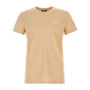 Katoenen T-shirt in Biscuit Kleur Balmain , Brown , Heren