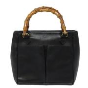 Pre-owned Leather handbags Gucci Vintage , Black , Dames