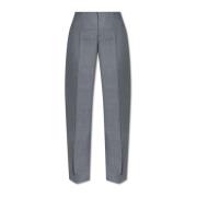 Wollen geplooide broek Moschino , Gray , Dames