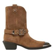 Platte Suède Schoenen Metalen Neus Pinko , Brown , Dames