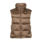 Bruine Gewatteerde Gilet met Kralendetail Peserico , Brown , Dames