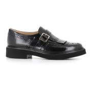 Zwarte Brogue Leren Schoenen Doucal's , Black , Dames