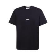 Zwart Crew-neck T-shirt met Logo Msgm , Black , Heren