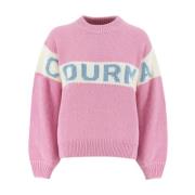 Zachte Crew-Neck Jumper met Vierkante Vorm MC2 Saint Barth , Pink , Da...