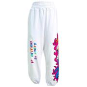 Streetwear Katoenen Broek met Elastische Taille Charles Design , White...