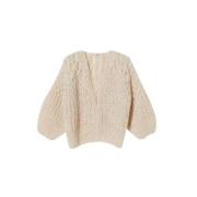 Handgemaakte Mohair Bomberjas Maiami , Beige , Dames