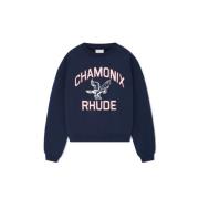 Blauwe Sweater Chamonix Girocollo Rhude , Blue , Heren