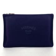 Pre-owned Cotton pouches Hermès Vintage , Blue , Unisex