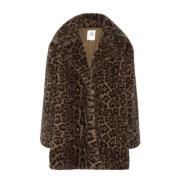 Luipaard Nep Bont Jas Oversized Stijl Karen by Simonsen , Brown , Dame...