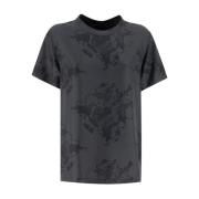 Zijden Twill Crew-Neck T-shirt met Fabula Vitae Print Fabiana Filippi ...