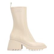 Rubberen regenlaarzen met zijrits Chloé , Beige , Dames