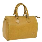 Pre-owned Leather handbags Louis Vuitton Vintage , Yellow , Dames