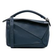 Pre-owned Leather handbags Loewe Pre-owned , Blue , Dames