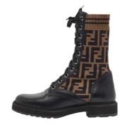 Pre-owned Canvas boots Fendi Vintage , Black , Dames