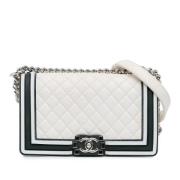 Pre-owned Leather shoulder-bags Chanel Vintage , White , Dames