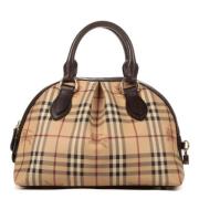 Pre-owned Coated canvas handbags Burberry Vintage , Beige , Dames