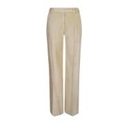 Witte Corduroy Bootcut Broek Aw24 Ermanno Scervino , Beige , Dames