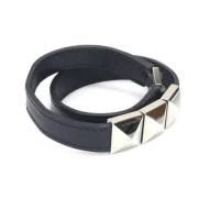 Pre-owned Leather bracelets Hermès Vintage , Black , Dames