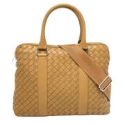 Pre-owned Leather briefcases Bottega Veneta Vintage , Beige , Dames