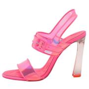 Pre-owned Leather sandals Christian Louboutin Pre-owned , Pink , Dames