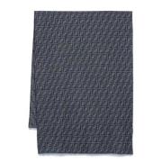 Jacquard Cross Style Wool Scarf Fendi , Blue , Heren