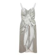 Metallic Zilver Midi Jurk Statement Maison Margiela , Gray , Dames