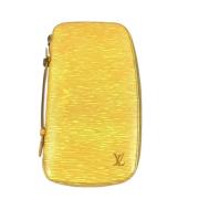 Pre-owned Leather wallets Louis Vuitton Vintage , Yellow , Dames