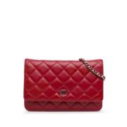 Pre-owned Leather crossbody-bags Chanel Vintage , Red , Dames