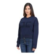 Blauwe Gebreide Trui Elisabetta Franchi , Blue , Dames