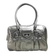 Pre-owned Leather handbags Salvatore Ferragamo Pre-owned , Gray , Dame...