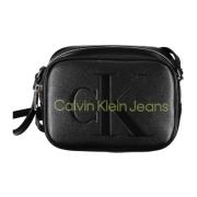 Zwarte dames crossbody tas met rits Calvin Klein , Black , Dames