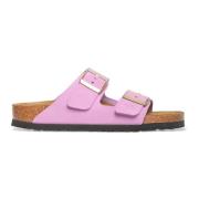 Nubuck Leren Sandalen voor Vrouwen Birkenstock , Pink , Dames