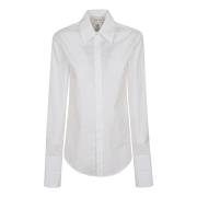 Witte Oversized Shirt met Unieke Stiksels Max Mara , White , Dames