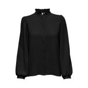 Plooi Shirt Zwart Freewear Only , Black , Dames