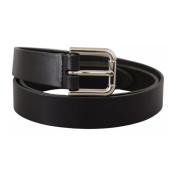 Klassieke leren riem met metalen gesp Dolce & Gabbana , Black , Heren