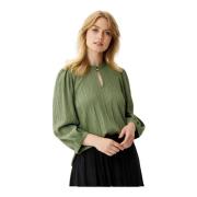 Elegante Tove Blouse met V-hals IN Front , Green , Dames