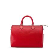 Pre-owned Leather handbags Louis Vuitton Vintage , Red , Dames