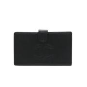 Pre-owned Leather wallets Chanel Vintage , Black , Dames