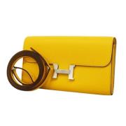 Pre-owned Fabric crossbody-bags Hermès Vintage , Yellow , Dames