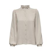 Plooi Shirt Moonbeam Only , Beige , Dames