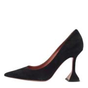 Pre-owned Suede heels Amina Muaddi Pre-owned , Black , Dames