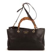 Pre-owned Leather handbags Gucci Vintage , Black , Dames