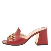 Pre-owned Leather sandals Gucci Vintage , Red , Dames