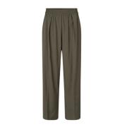 Wijde Pijp Elastische Taille Broek Samsøe Samsøe , Brown , Dames