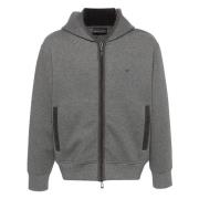 Katoenmix Zip-through Hoodie Emporio Armani , Gray , Heren